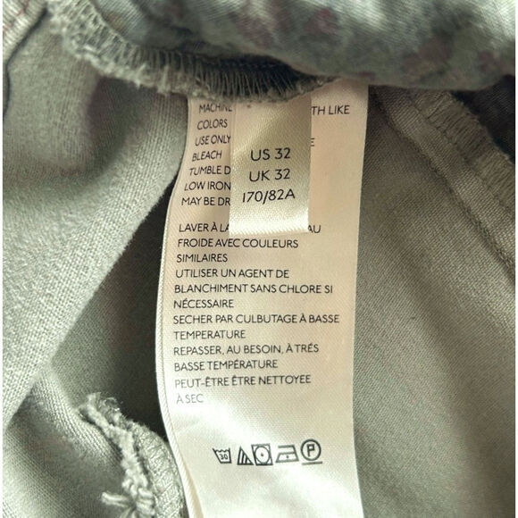 Anthropologie Jefferson Moto Cargo Pants Womens Sz 32 14 Green Ankle Zip Stretch - Picture 14 of 15